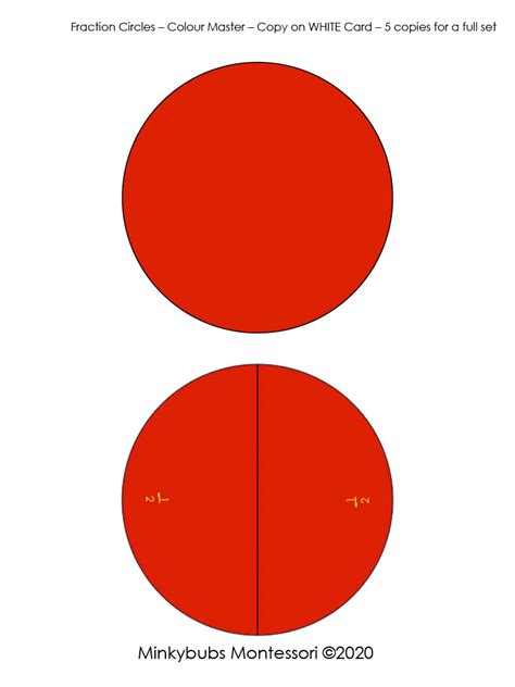 Cut Out Labeled Fraction Circles 1 20 Montessori Made By Teachers