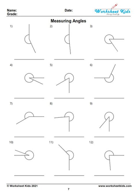 Measuring Angles With A Protractor Worksheet With Answer Key Free Pdf