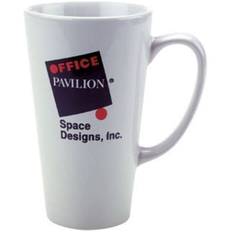 White Tall Latte Mugs Custom White Latte Mugs 16 Oz Adco Marketing Adco Marketing Unique