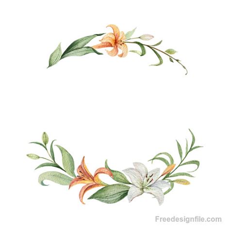 Watercolor Flower Frame Vector - Infoupdate.org