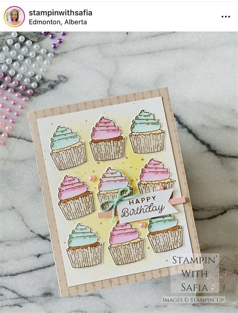 A Handmade Card With Cupcakes On It