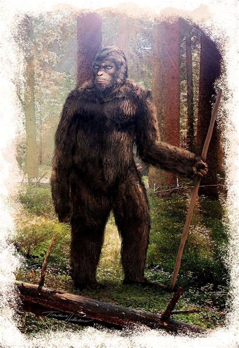 Bigfoot Art Bigfoot Sasquatch Wendigo Legendary Creature Mothman