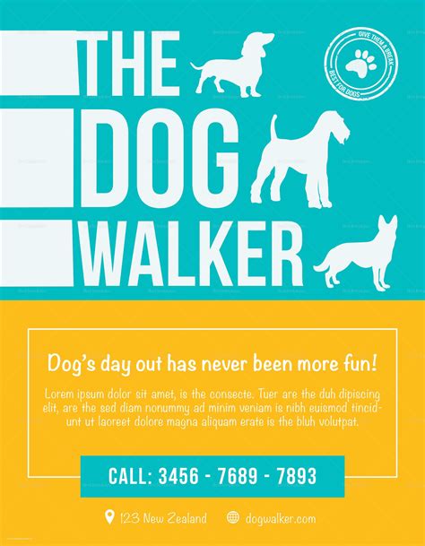 Dog Walking Flyer Template Free Of Dog Walker Flyer Design Template In ...