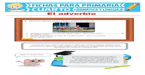 El adverbio Actividades Educativas de cabello rizado 2 Dónde se