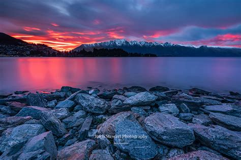 Queenstown Waterfront Sunset New Zealand Landscape Photography Nz