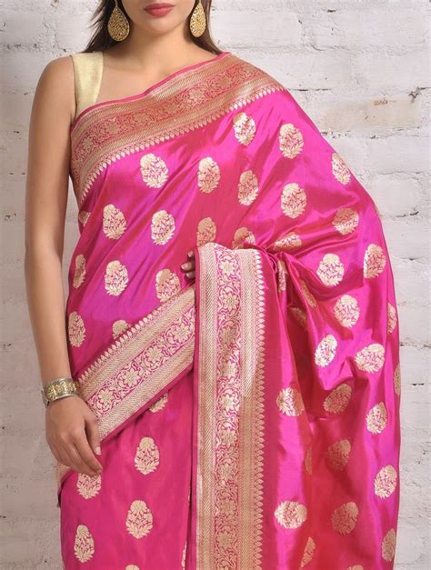 Buy Deep Pink Banarasi Silk Saree By Ekaya Online At Jaypore