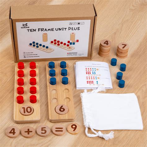 Liqu Montessori Math Counting Pegs A Ten Frame Math Manipulatives