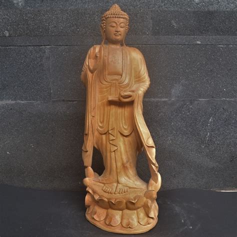 Jual Patung Kayu Buddha Buatan Tangan Bali Ukuran 33 Cm X 12 Cm X 11 Cm