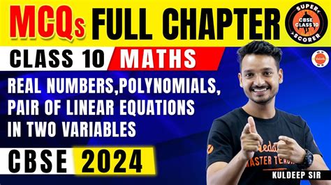 Most Important Mcqs Class Maths Real Numbers Polynomials Pair Of