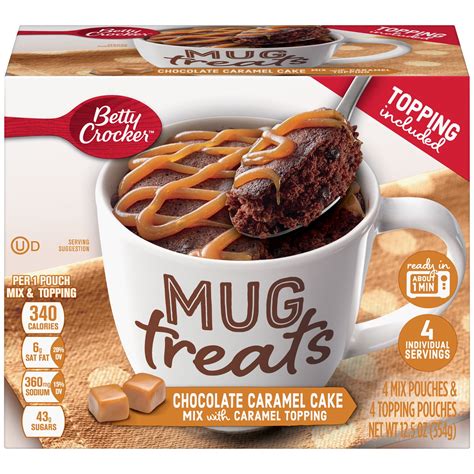 Betty Crocker Chocolate Caramel Cake Mug Treats Pouches Oz Box