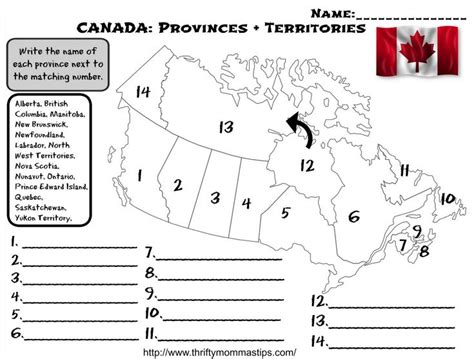 Map Of Canadian Provinces And Territories