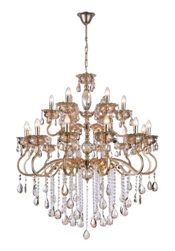 Lustre Pendente Sindora Dcd00479 18 Braços 120cm Cristal E14