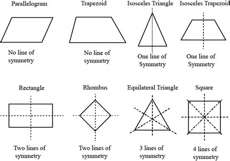 Match The Following Shapes With Their Corresponding Lines Of Symmetry