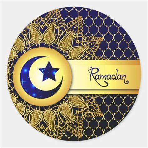 Ramadan Classic Round Sticker Zazzle D Co Maison Deco Moubarak