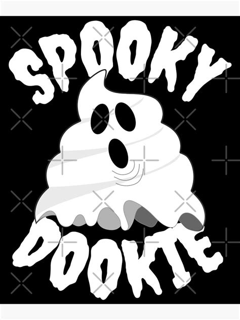 "Spooky dookie cute ghost poo black background" Poster for Sale by ...