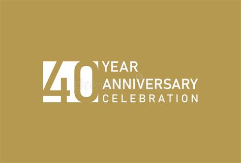 40 Years Anniversary Celebration Logotype On Gold Background Stock Vector Illustration Of