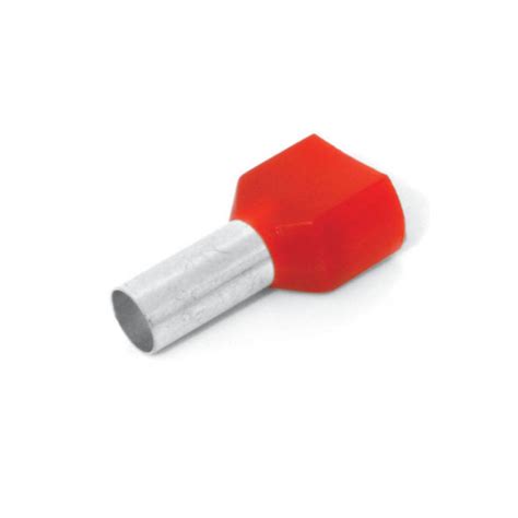 Terminal Pre Isolado Duplo Tubular 1 00mm² Vermelho Axt