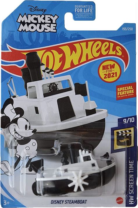 Amazon Hot Wheels Disney Steamboat White Black 193 250 Screen Time 9 10 Toys Games