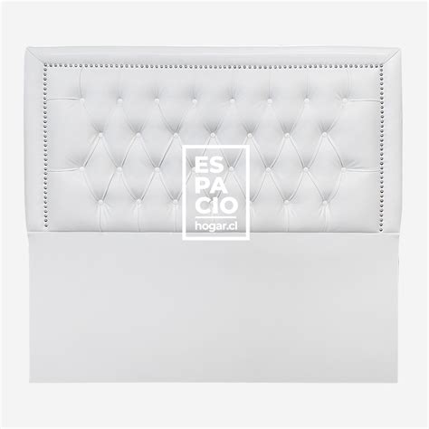 Capiton Frame Tachas Ecocuero Blanco Espacio Hogar