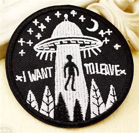 I Want To Believe Alien Astronaut Ufo Outer Space Iron On Patches