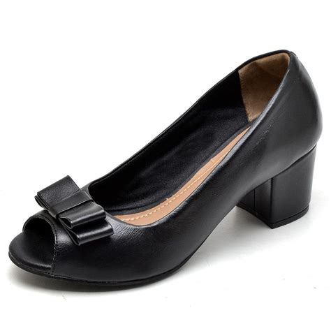 Sapato Social Feminino - Sapato Social Feminino Peep Toe Work Preto | Diconfort Calçados ...