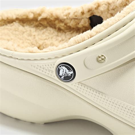 Crocs Claquettes Classic Platform Lined Bone