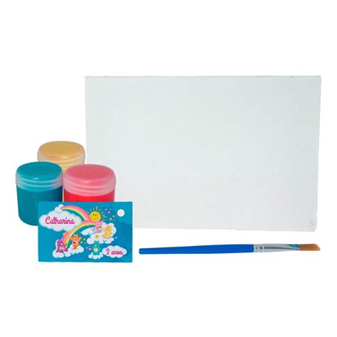 Kit Pintura Estojo Kraft E 3 Tintas Ursos Carinhosos Elo7