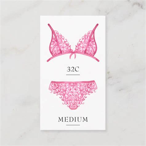 Pink Lingerie Size Insert Card Zazzle