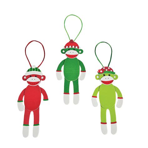 Christmas Sock Monkey Christmas Ornament Craft Kit Ornament Crafts