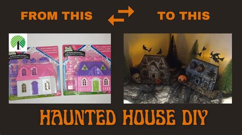 Haunted House Halloween Decor Diy Using Dollar Tree Doll Houses Youtube