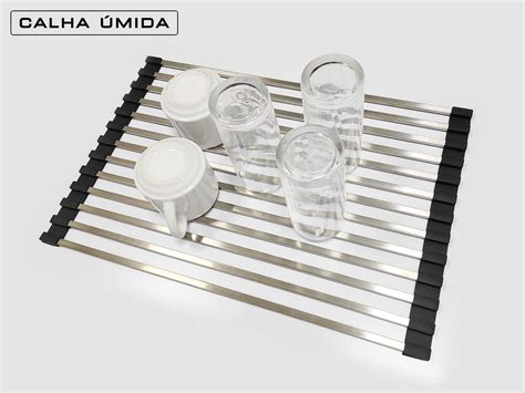 Esteira Escorredor Multiuso Inox Ca Calha Mida Calha Mida