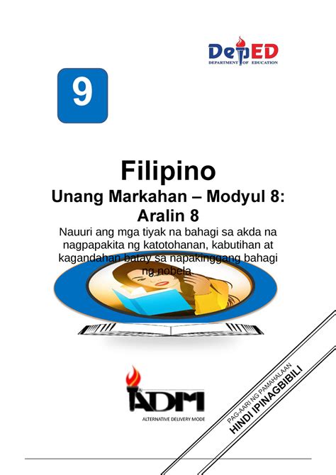 Fil9 Q1 Mod8 Final Module In Filipino 9 9 Filipino Unang Markahan