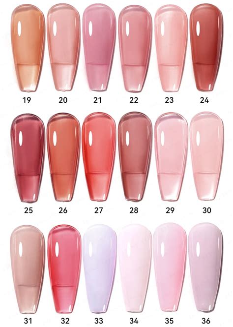 JTING Colors Nude Jelly Gel Nail Polish Set Box Free Design