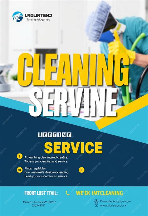 Professional Cleaning Service Flyer Template With Modern Design