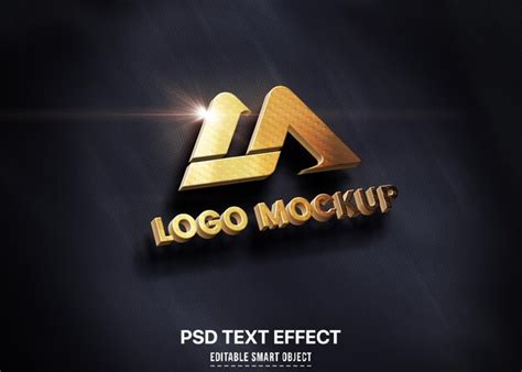 Premium Psd Gold Logo Mockup Psd