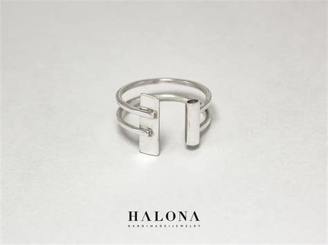 Handmade Modern Silver Ring Halona Hamariunique