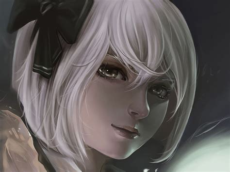 Anime Girl Ninja With White Hair