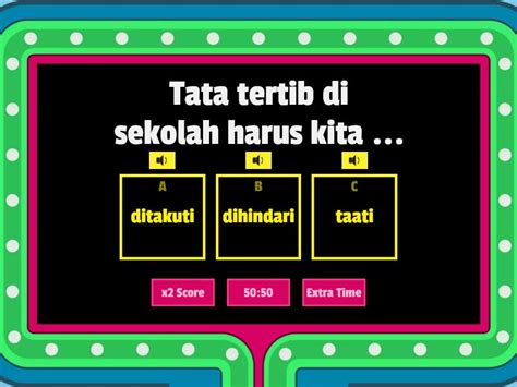 Latihan Pendidikan Pancasila Materi Aturan Di Sekolah Gameshow Quiz