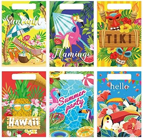 Amazon Hawaiian Gift Paper Bags Aloha Luau Themed Bag Tropical