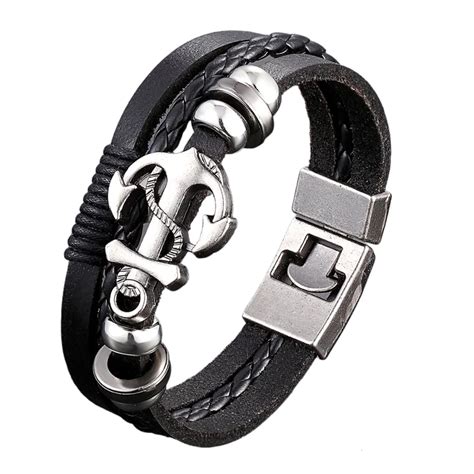 Ripley Pulsera Hombre Ecocuero Dise O Ancla