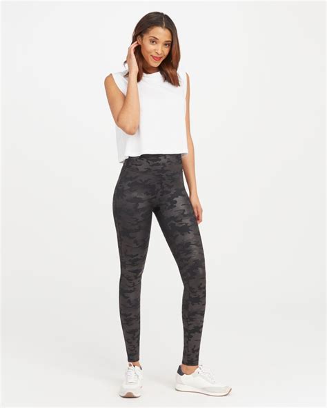 Spanx Faux Leather Camo Leggings Pep And Punch