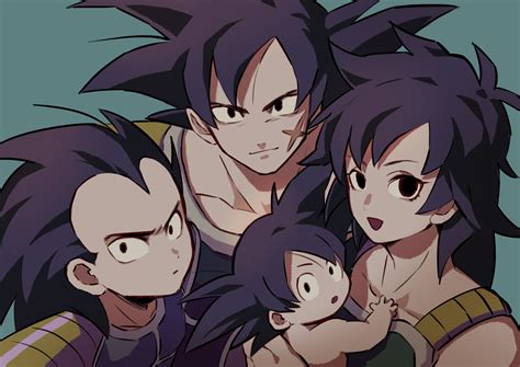 Son Goku Bardock Raditz And Gine Dragon Ball And 1 More Drawn By