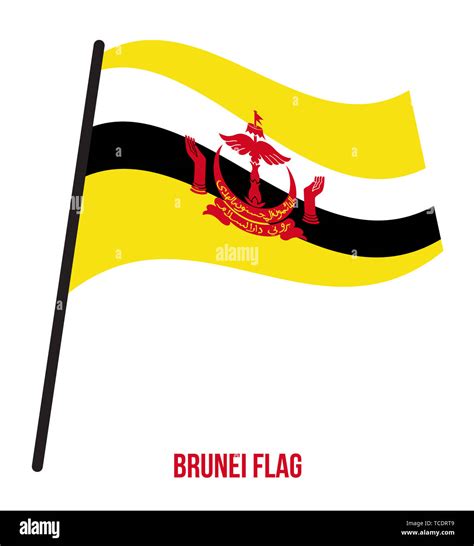 Brunei Flag Waving Vector Illustration On White Background Brunei