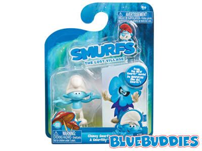 The Lost Village Smurf Toys Clumsy Smurf & Smurflily Figures Smurfdragon Head Figures ...