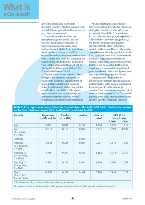 Cox model | PDF