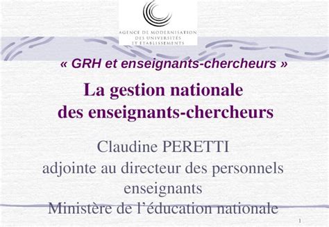 Ppt Grh Et Enseignants Chercheurs Claudine Peretti Adjointe Au