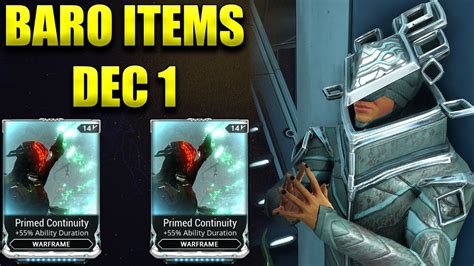 Baro Brings Primed Continuity Baro Ki Teer Dec 1 Warframe YouTube