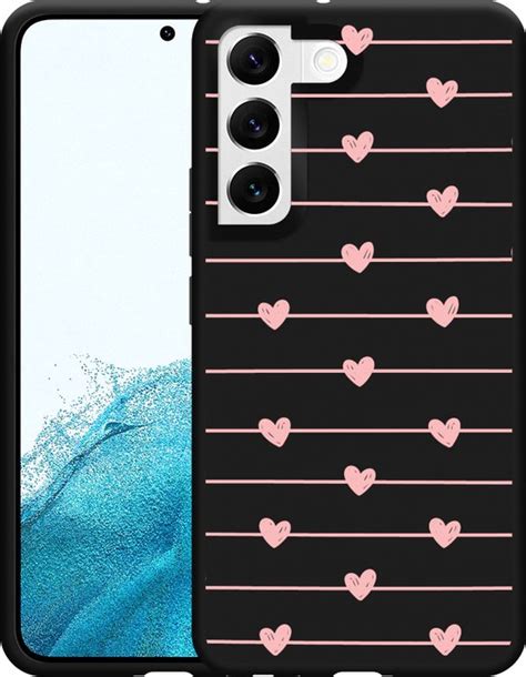 Galaxy S22 Hoesje Zwart Pink Love Designed By Cazy Bol