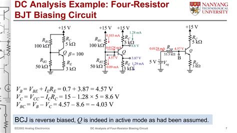 Dc Analysis Of Four Resistor Biasing Circuit Ppt