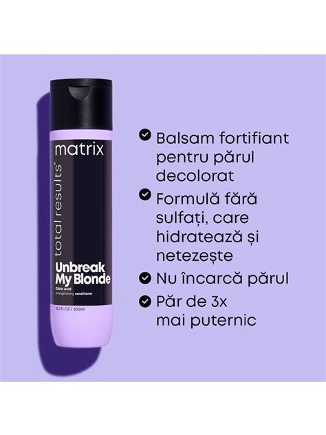 Matrix Set Cadou Pentru Ingrijirea Parului Blond Matrix Unbreak My Blonde Sampon Ml